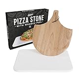 Gadgy Pizzastein für Backofen | Set mit Pizzaschauffel | Pizzastein Eckig | Pizzastein Gasgrill | Pizza Steinplatte für Backofen | Backstein für Backofen Brot | Granitplatte | Pizza Stone | Pizza S