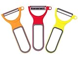 3 Stück Magic Trio Sparschäler, Gemischtes Schäler Set, Edelstahl Klinge Gemüse Kartoffelschäler für Küche Obst, Julienne, schnelles glattes Schälen von Äpfeln, Ananas, Kürbis,