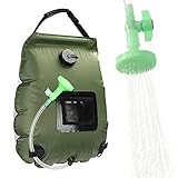 HOLEMZ Camping Dusche Tasche 20L Heizung Mobile Solardusche Campingdusche Tragbar Outdoor Gartendusche Warmwasser für Reisedusche Wandern Wassersack