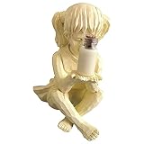 LINSLBFD Junge Mädchen Licht Garten Statue Skulpturen, Garten Kunst Figur, Harz Figur Ornamente, Outdoor Festliche Garten Rasen Dekor, Ornament Geschenk