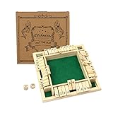 Kitchnexus Deluxe 4-Spieler Shut The Box Holz Tisch Spiel Klassisch Würfelspiel Board Spielzeug