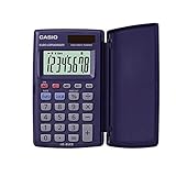 CASIO Taschenrechner HS-8VER, 8-stellig, Währungsumrechnung, Schutzklappe, Tausenderunterteilung, Solar-/Batteriebetrieb