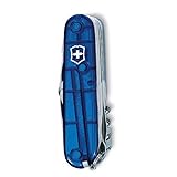 Victorinox Taschenmesser Swiss Champ (31 Funktionen, Holzsäge, Fischentschupper, Kombi-Zange, Schere) blau transp