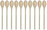 Kochlöffel Holzkochlöffel Holzlöffel Back-Löffel zum Kochen und Basteln 35 cm oval 10 Stück