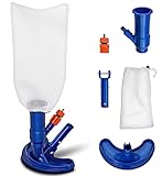 tillvex Pool Bodensauger Set | Poolsauger mit Saugbürste Auffangsack Gartenschlauch-Anschluss Sauger | Venturibodensauger Reinigungsbü