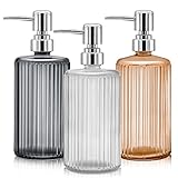 3er Pack Seifenspender aus Glas, 17 Oz Handseifenspender, Lotion Flüssigseifenspender für Küche, Bad, Arbeitsplatte Under Waschküche (Multi-Color)