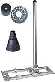 erenLine Set-Angebot: Herkules Dachsparrenhalter mit Dichtung und Spezial-Mastkappe mit Kabeldurchführung [ Sparrenhalter, Dachhalter ] für Dachmontage; mit 90 cm Mast; Windlast 1000 Nm !!!