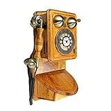 LIUNA An Der Wand Montiertes Telefon Retro-Telefon Antike Festnetz-Villa Aus Reinem Massivholz Gehobenes Klassisches Europäisches Stil Mittelmeer Europa Und Amerika Altes Telefon(Color:EIN)