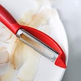 Heigmzxpq Gemüseschäler， Küche Kartoffelschäler Obst Peeler Sicherheit- Edelstahl Karotte Gemüse Apfelschäler Besteck Rot Grün (Color : Red)