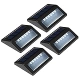 ENDFF Solarbetriebenes Treppenlicht für den Außenbereich, LED-Wandleuchte, für Garten, Wegeleuchte, Treppenbeleuchtung, Zaunbeleuchtung, Solarlampen für Hof, Rasen, Wege (Farbabgabe: 4 Stück)