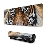 Gaming Mauspad Perfekte Präzision und Geschwindigkeit Mousepad mit Motiv Tiger Print für Büro Laptop PC Tisch Gummierte Unterseite Matte Mousepad 11.8x31.5 Z