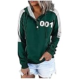 ASHOP Kapuzenpullover Damen Herbst Hoodies Sweatshirt-Oberteile Squid Gamer Kostüm Langärmliger Pullover Sportbekleidung Halloween Kostüm Cosplay Tops B