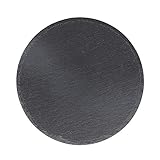 LEZED Schieferplatte Rund Servierplatte für Sushi Käse Schieferplatten aus Naturschiefer zum Servieren & Beschriften Stein-Platten Schiefer Platte Servierplatten aus Schiefer 25