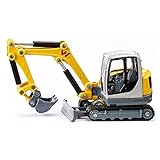 siku 3559, Wacker Neuson ET 65 Kettenbagger, 1:50, Metall/Kunststoff, Gelb, Bewegliches Maschinenhaus und drehbare Ketten, Beweglicher Bagg