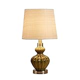 Nachttischlampen American Creative Kürbis-förmigen Keramik Tischlampe, Leinen Stoff Schatten, europäischen Pastoralen Stil Wohnzimmer Schlafzimmer Nacht Kreativen Mode Schreibtischlampe, warme S
