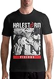 light Saber DUN Halestorm T-Shirt Herren Casual Persönlichkeit Mode Kurzarm Shirt Absorbieren Schweiß Dynamisch, Schwarz , L