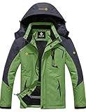 GEMYSE Herren Skijacke Winterjacke Winddicht Regenjacke - Grün - X-Groß