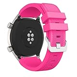 WWXFCA 22mm Silikon Uhrenarmband for Huawei for Ehre Magic Watch 2 Sport Ersatz Armbands for Huami Amazfit Stratos 3 Gurt (Band Color : Barbie pink, Band Width : 22mm)