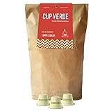 CUP VERDE – 100 nachhaltige Kaffeekapseln Nespresso* kompatibel. Biologisch abbaubar – fair gehandelt - schonend geröstet, kräftiger Geschmack - wenig Verpackung. Lungo Leggero (gelb, 100)