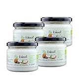 Michel´s Naturprodukte - Natives BIO Kokosöl Kaltgepresst, 1000ml (4x250ml), Veganes und Naturreines Kokosnussöl, Rohkostqualität, Kokosfett zum Kochen, Braten und Backen, Cocosöl für Haut und H