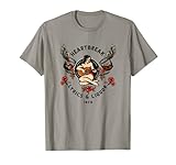 Heartbreak Lyrics & Liquor Vintage Pinup Girl Guitar Art T-S