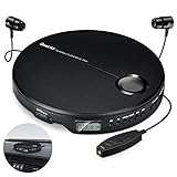 Gueray Tragbarer CD Player mit Kopfhörer CD Player Tragbar mit Inline-Steuerung für Kopfhörer und 3,5 bis 3,5 mm AUX-Kabel Skip-Schutz Kopfhörer für Hörbücher Musikhö