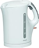 Bomann weiß WK 5024 CB Wasserkocher, Füllmenge bis zu 1,0 Liter, herausnehmbarer Kalkfilter, 2 außenliegende Wasserstandsanzeigen, E