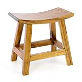 Divero Hocker Sitzhocker Holzhocker Badhocker Duschhocker Schemel – Suar Holz massiv behandelt Reine Handarbeit - b