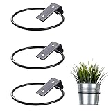 3 Stück Blumentopf Wandhalterung,Faltbarer Blumentopfhalter Wand, Metall Blumentopfhalter Blumentopf Ringhaken, Verwendet für Hausgarten Balkon Outdoor Blumentopfhalter Wand (17,5 x 15 x 6,2 cm)