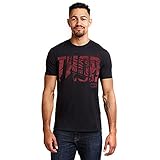 Marvel Herren Thor Text T-Shirt, Schwarz (Black Blk), (Herstellergröße: Large)