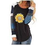 Caixunkun Blusen Bohemian Tunika Weber Bluse BH for RüCkenfreieoberteile Hemdbluse Tops Spitze Blusen Ele Tunika Langarm Sommer Bluse Gestreift Oberteile Graue Hemdbluse Forh Tops(Black, L)