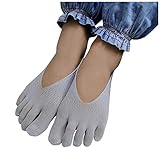 Sneaker Socken Zehensocken Split Toe Dispensing Silber Seide Yoga Mesh aushöhlen Flache Einfarbig Fünf-Finger-Socken Mesh-socken rutschfest Silikonpad Unsichtbare Seidenstrümp
