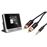 TechniSat DIGITRADIO 10 IR - DAB+ und Internetradio Adapter (WLAN, Farb-Display, Bluetooth) schwarz/Silber & Amazon Basics Cinch-Audiokabel, 3,5-mm-Klinkenstecker auf 2 x Cinch-Stecker, 1,22