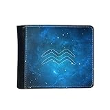 DIYthinker Sternenhimmel Nacht Aquarius Zodiac Constellation Zeichen Flip Bifold Kunstleder Geldbörse Multi-Funktions-Karten-Geldbeutel Mehrfarbig