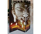 GRASEKAMP Qualität seit 1972 Paravent 3tlg Raumteiler Trennwand Buddha II