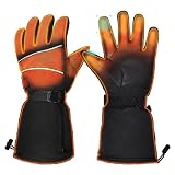Beheizbare Handschuhe,Beheizte Handschuhe Damen Herren mit 5000mAh Wiederaufladbare Batterien,Skihandschuhe mit 5 Stufen Temperaturregler,Touchscreen für Motorradfahren,Skifahren,Outdoor-Ak