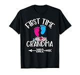 Promoted to Grandma Est 2022 - First Time Grandma Floral T-S