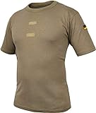 normani Bundeswehr Tropen T-Shirt mit Deutschlandfahnen und Klettstreifen Farbe Khaki/Kurz Größe 3XL = 10