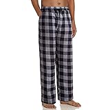 Azruma Karierte Pyjamahose für Herren Lang Schlafanzughose Loungehose Freizeithose Pyjamahose Baumwolle Flanell Polybaumwolle Schlafhose Pyjamaunteteil Casual Loungewear Nachtwäsche Hose H