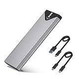 SSK Aluminium M.2 NVME SSD Gehäuse-Adapter, USB 3.1/3.2 Gen 2 (10 Gbps) zu NVME PCI-E M-Key Solid State Drive externes Gehäuse (nur für NVMe PCIe 2242/2260/2280)