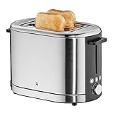 WMF Lono Toaster Edelstahl, Doppelschlitz Toaster mit Brötchenaufsatz, 2 Scheiben, XXL-Toast, 7 Bräunungsstufen, 900 W,