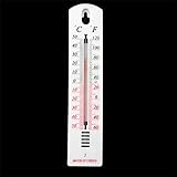 Lorenlli Weißer Kunststoff Wandbehang Thermometer Garten Garten Garage Innenhaus Büroraum Garten Gewächshaus T