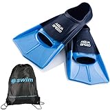 Aqua Speed leichte Trainingsflossen I Herren Erwachsene I Schwimmflossen Training I Kurzflossen Schwimmen I Triathlon Flossen kurz I Wettkampf I + Ultrapower Rucksack I blauIhellblauI02; Gr. 41I42