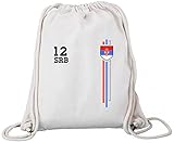 Serbia Soccer World Cup Fussball WM Fanfest Gruppen Premium Bio Baumwoll Turnbeutel Rucksack Stanley Stella Streifen Trikot Serbien, Größe: onesize,N