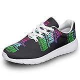 AXGM Herren Damen Sportschuhe Leben lieben Lachen 3D Print Turnschuhe Laufschuhe Bequem Straßenlaufschuhe Wanderschuhe Trainer Sneaker White 44