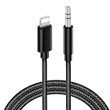 Auto AUX Kabel für iPhone, Audiokabel Aux Kabel auf 3.5mm Premium Audio für iPhone 12/12 Pro Max/ 11/11 Pro/, 7/7 Plus, 8/8Plus/X/XS/XR/6 Plus, iPad, Auto Stereoanlagen,Lautsprecher,Kopfhörer-Schw