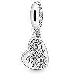 NINGAN Beste Freunde Charme-Charms-Anhänger 925 Sterling Silber Charm Bead für Chamilia und europäische Armbänder und Halsketten S051