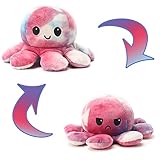 Ayca Octopus Stimmungs Kuscheliger XXL,Reversible Mood Octopus Plüschtier XXL für Mädchen/Jungen.Kann als Kindertagsgeschenk, Verwendet Werden (Spritztinte Lila, 20cm)