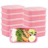 OITUGG Meal Prep Containers,1000ML Behälter für die Zubereitung von Mahlzeiten mit Deckel, Premium-Lunchbox, BPA-frei, wiederverwendbar, mikrowellengeeignet, spülmaschinenfest, 10er-Pack (Pink)