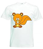 T-Shirt - Eichhörnchen- Tier- Wütend- Orange- Cartoon- Zeichnung - Tshirt für Herren - D